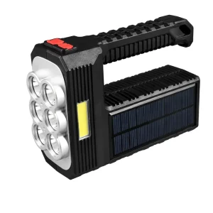 W5116 1 Solar Powered LED Searchlight USB Rechargeable Camping Lantern COB Side Light IP54 Rated 6000K Daylight Dimmable 18650