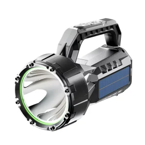 WS Series Super Bright LED Flashlight Solar Powered Rechargeable Handheld Spotlight Outdoor Long Range Searchlight