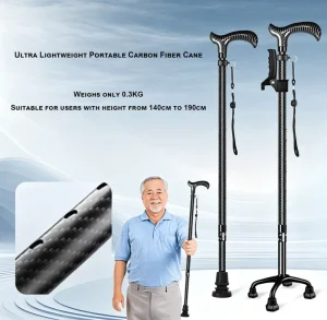Walking Cane for Men Women Foldable Adjustable Free Standing All Terrain Collapsible Walking Sticks for Seniors Adults