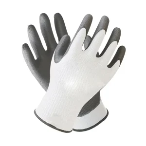 Washable Reusable Level 5 HPPE Knitted PU Coated Anti Cut Work Gloves for Camping Hiking Survival