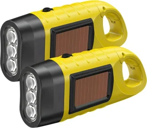 Wind Solar LED Rechargeable Camping Torch Flashlight Hand Crank Super Bright Portable Survival Emergency Carabiner Hook