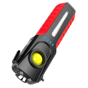 Window Breaking Hammer LED Flashlight with Hidden Cutting Blade COB Work Light Outdoor Camping Adventure Emergency LED Torch