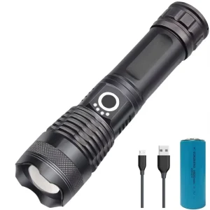 XHP50 Camping Hiking Torch Super Bright Power Rechargeable Tactical Flashlight LED