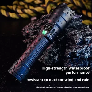 XHP50 LED Flashlight High Lumen Digital Power Display USB C Rechargeable Zoomable Tactical Torch for Outdoor Camping