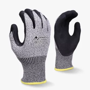 XINGYU Nitrile Sandy HPPE Non slip Durability Protective Level 5 Cut Resistant Work Gloves Construction Anti cut Safety Gloves