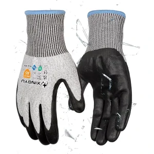 XINGYU Safety Gloves Level A5 HPPE Anti cut Nitrile Foam Coated Work Gloves Touchscreen Construction Gloves Cut Resistant Gloves