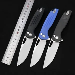 XR45R Rescue Pocket Knife G10 Carbon Fiber Handle Artisian Cutlery Survival Folding Knife Belt Clip Camping Tactical EDC Knife