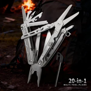 Xhandle MT 10 20 in 1 Multi functional Stainless Steel Pliers DIY Grade EDC Tool with Blade and Fire Starter Rod