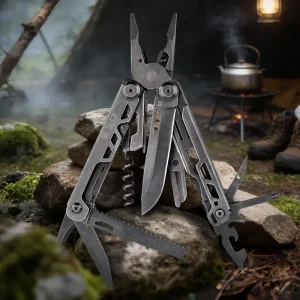 Xhandle MT 61 20 in 1 Professional Multitool Pliers Screwdriver D2 Steel Knife Black Stonewash Corkscrew Glass Breaker Scissors
