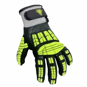 YULAN M215 Sandy Nitrile Fully Dipping Cut Resistant Shock Proof TPR Impact Gloves Cut Level F