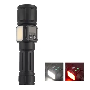 Zoom Long range COB Super Bright Flashlight with Digital Display and Magnetic Multifunctional Aluminum Alloy Torch