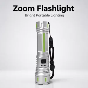 Zoomable LED Flashlight Type C Rechargeable Multiple Modes Aluminum Torch for Camping Hiking Outdoor Emergency Use
